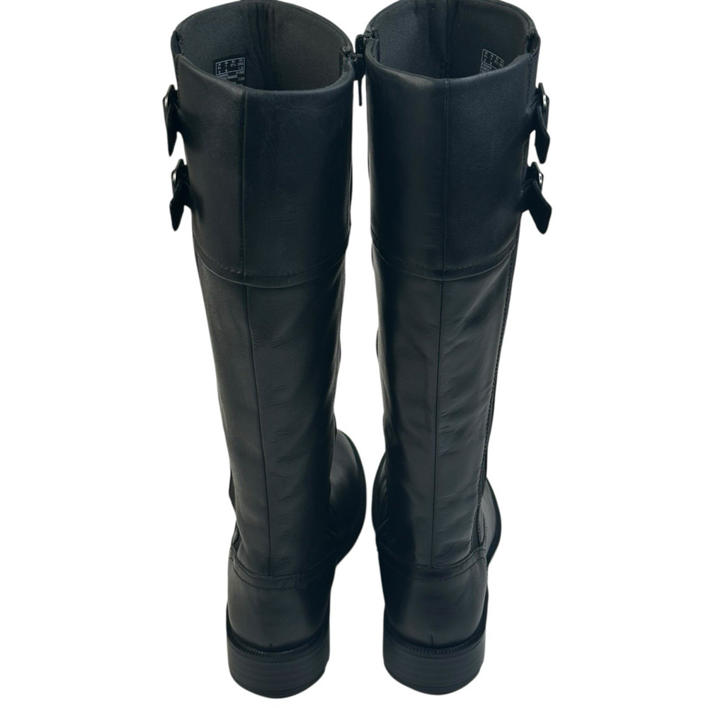 Clarks Adalynn Hope Black Leather Tall Riding Boots Womens 7M Side Zip $140 - Picture 3 of 10